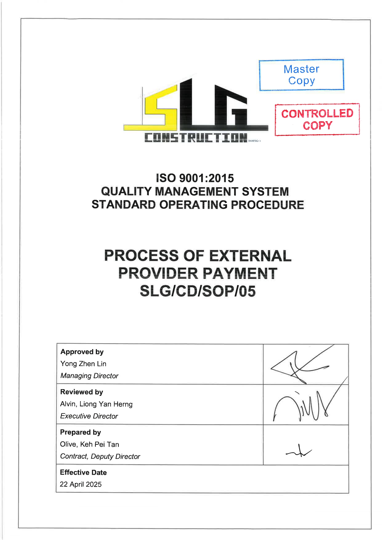 SLG-PRO-SOP Page 1